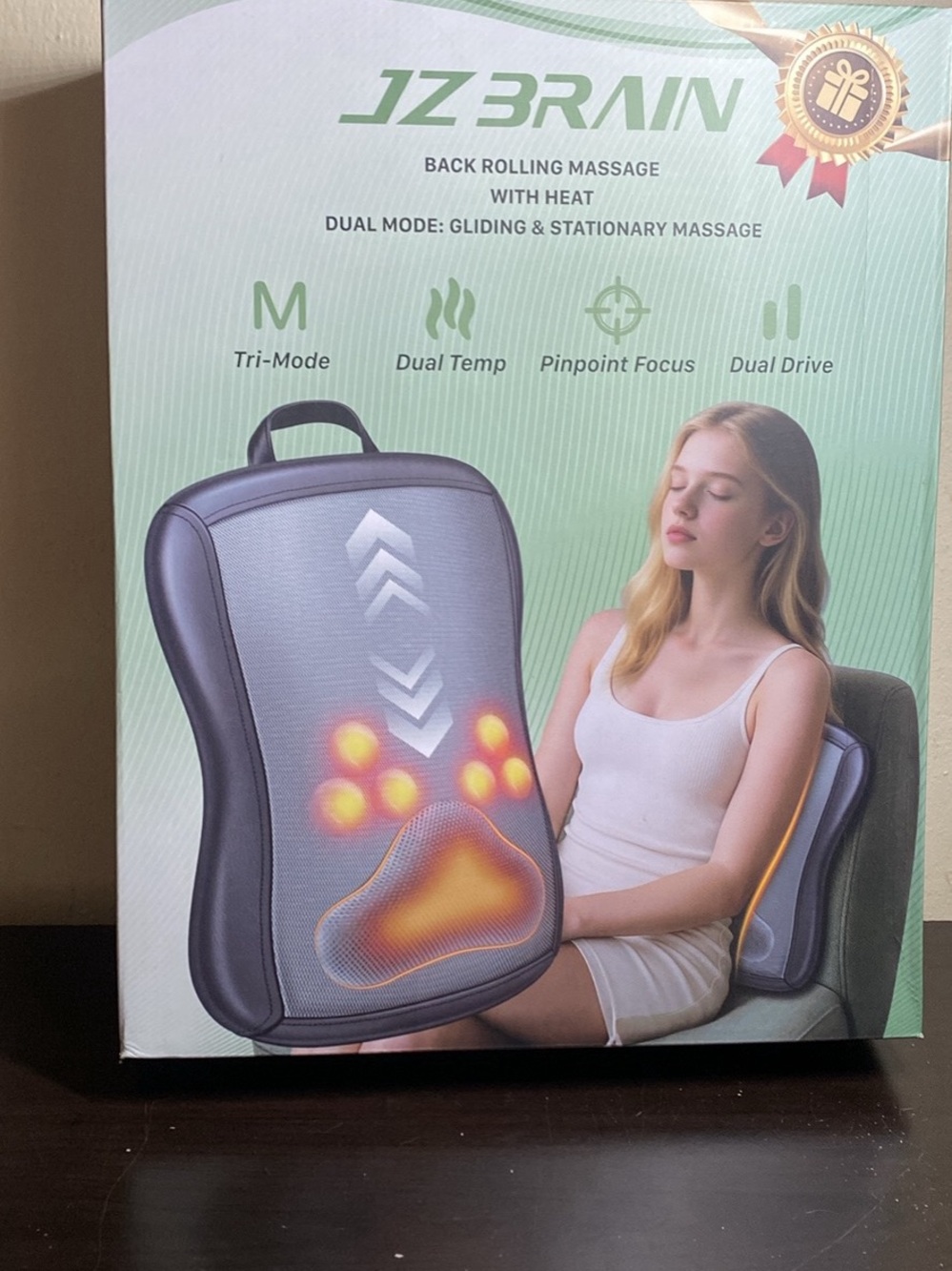 Gray Back Rolling Massage Cushion with Heat